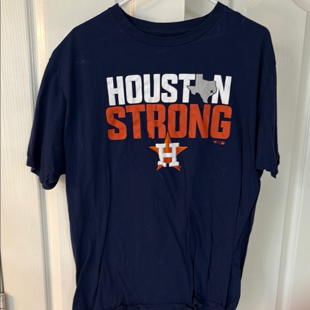 Majestic Blue and Orange Houston Strong Tee Astros